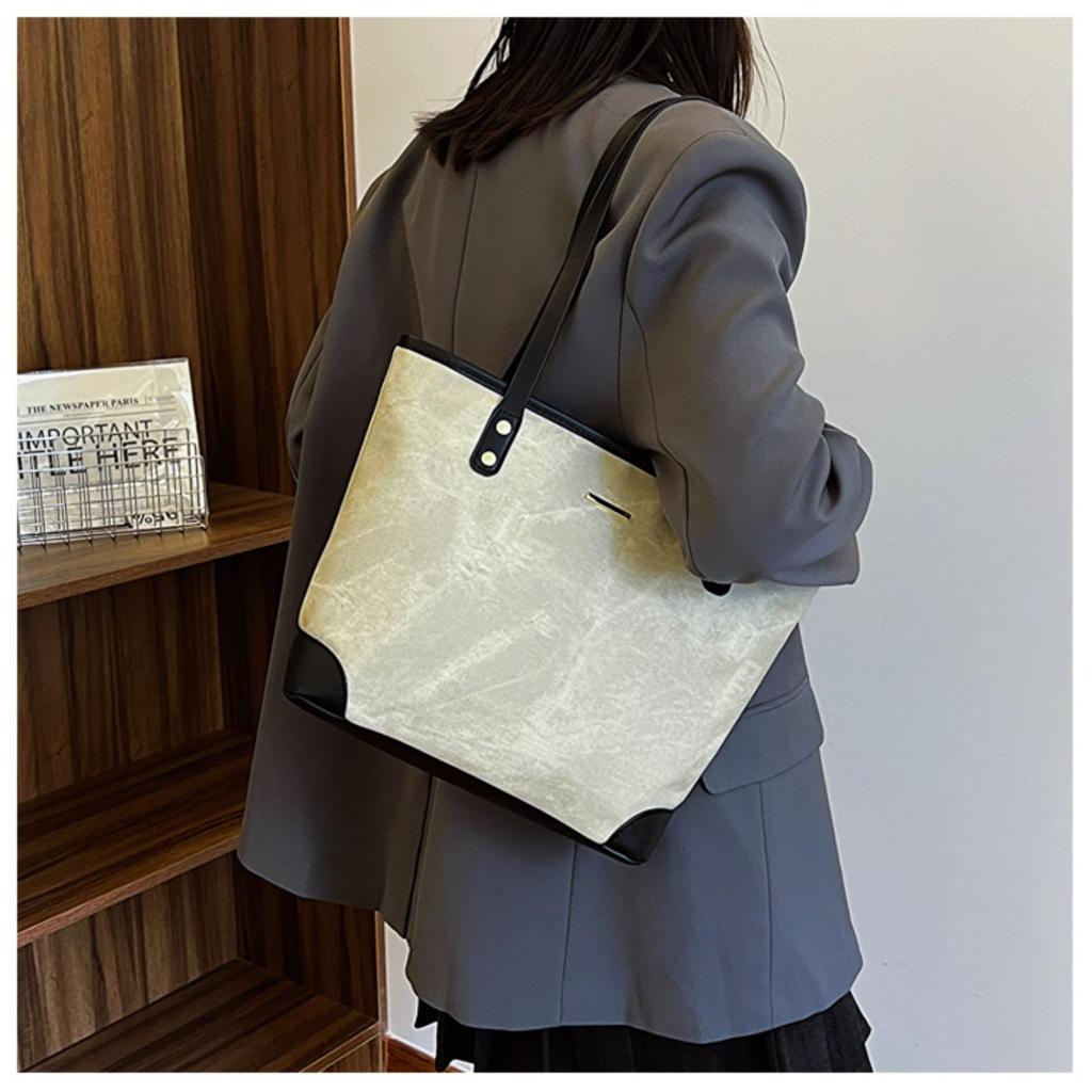 Nestkanina Tote Bag, Stylish, Simple, Women's Shoulder Bag, Cute, One-Shoulder Tote Bag, Lightweight, Perfect for Autumn and Winter, BG028 (Black)