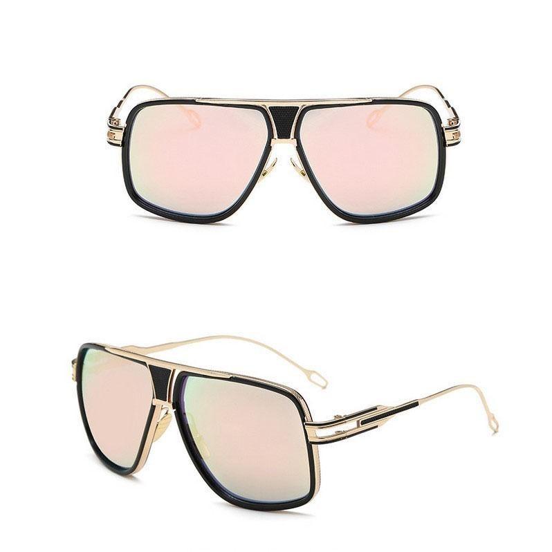 Elegant Flat Top Square Retro Vintage Big Oversized Aviator Sunglasses For Driving And Outdoor Sports