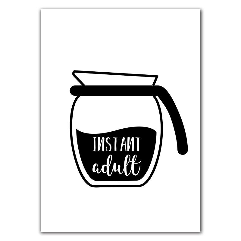 Coffee Wall Art Canvas Painting Black White Quote Art Poster And Print Cafe Art Kitchen Room Wall Picture Home Decor HD2981