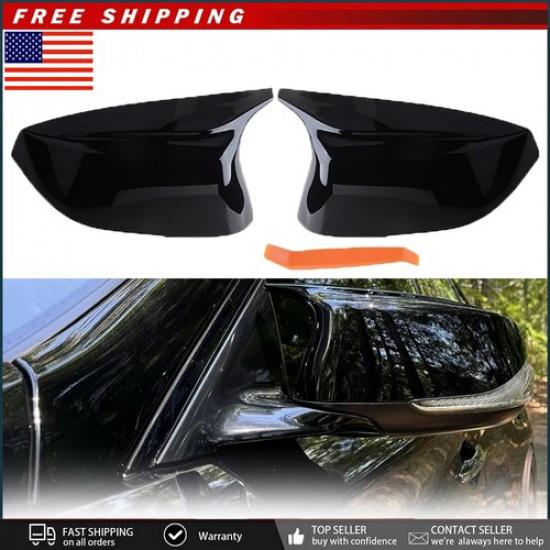 2x GLOSS BLACK SIDE VIEW MIRROR COVER FOR 2014-2021 INFINITI Q50 Q60 Q70 QX30 US