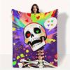 Edgy Skull Heart Blanket Reversible Flannel Throw for Bold Style AllSeason Comfort Rocker Romance Gift