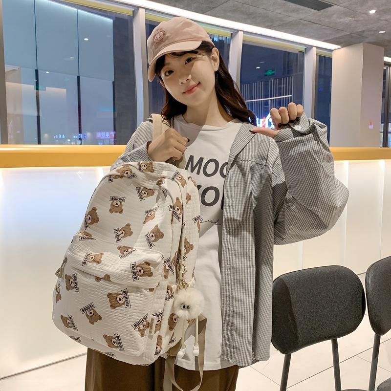 Batoh pro studenty středních škol a středních škol Velkokapacitní studentský batoh pro ženy s potiskem