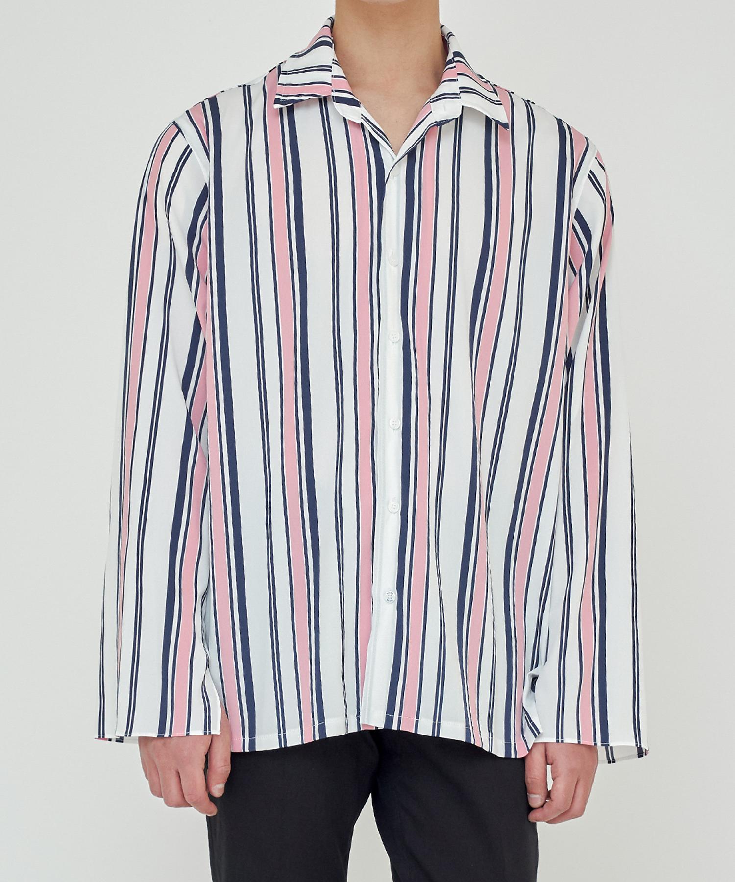 Triple Sense Tls Stripe Shirts 1925 Pink Pink/M