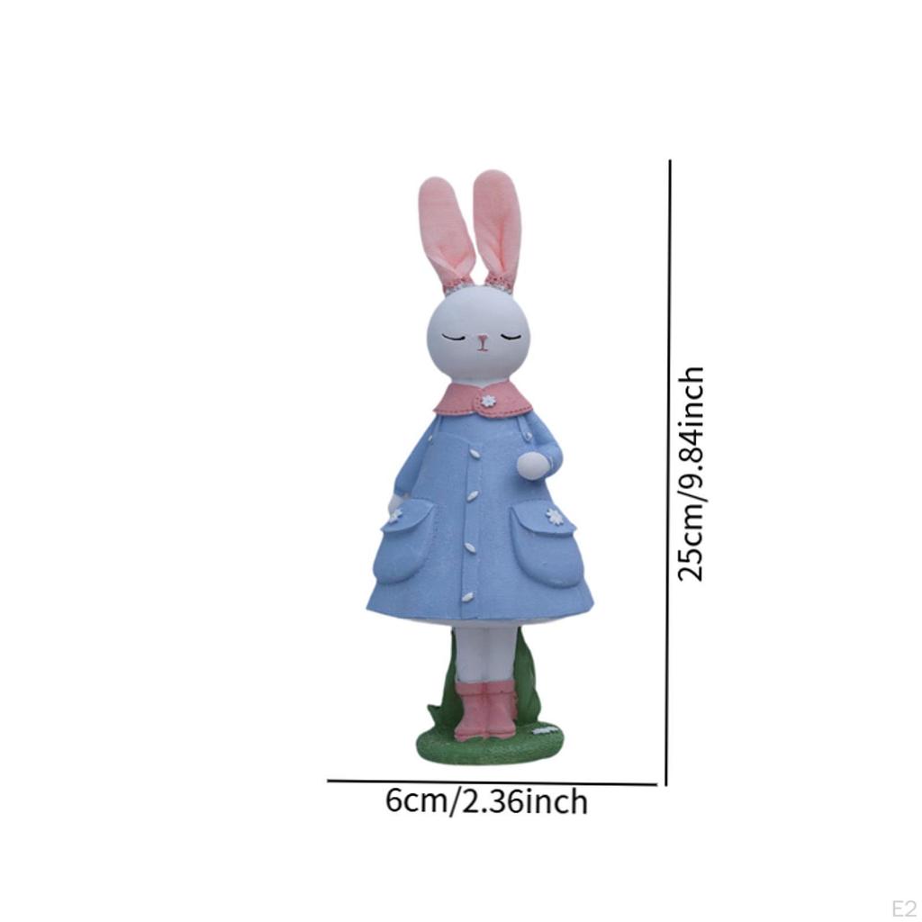 Easter Bunny Figure Statue Fine Workmanship Craft Creative Decor Sulpture for Festival