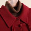 Spring new red coat 100% wool double-sided short wool coat woolen women