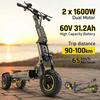 OOTD T30 Ηλεκτρικό Πατίνι 3200W Διπλοί Κινητήρες 60V31.2Ah Λειτουργία Ξεκλειδώματος NFC Ηλεκτρικό Πατίνι 13" Εκτός δρόμου Χοντρά Ελαστικά Ηλεκτρικά Πατίνια