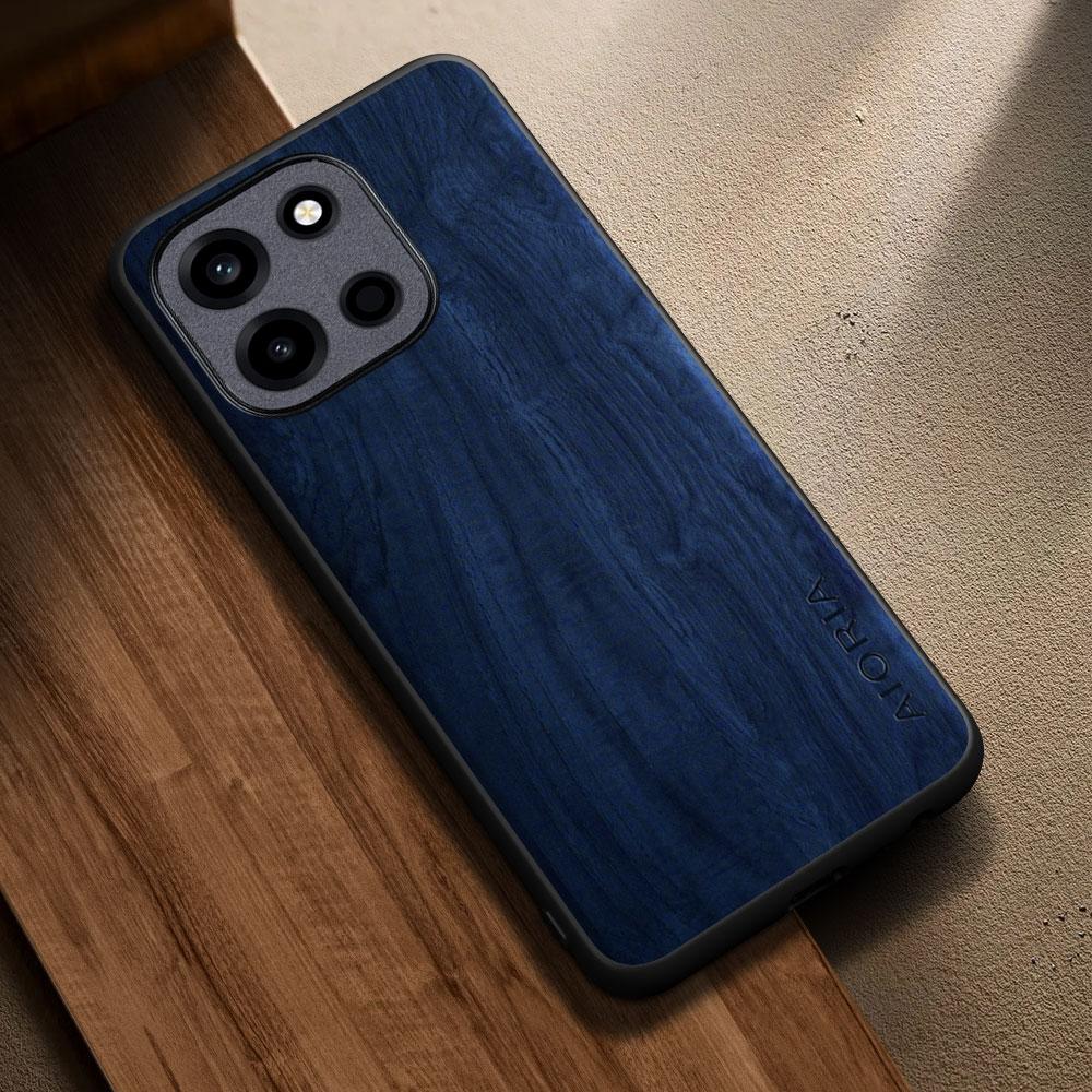 Für Oneplus Nord 6 5 4 3 2 Hülle Capa Funda Neue Stilvolle Holzmaserung PU-Lederhülle für Oneplus Nord 6 Hülle Coque oneplus nord 4 dunkelblaue