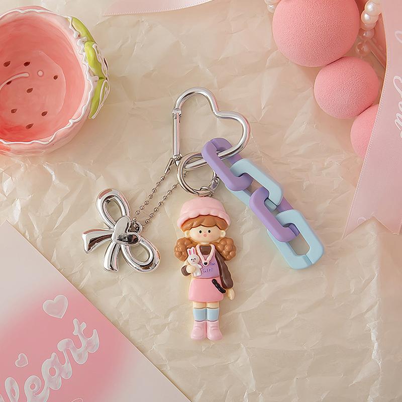 

1PC Cartoon Girl Design Gift Bag Pendants Resin Pendant Mobile Phone Pendants Keyrings Bag Charms Fashion Multicolor синий/фиолетовый