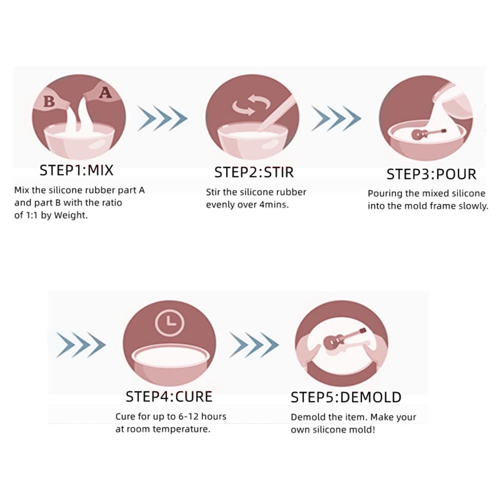 SANAAA Molding Hardness Mold Silicone for Handmade DIY Resin Molds Silicone, 15A, (250+250g)