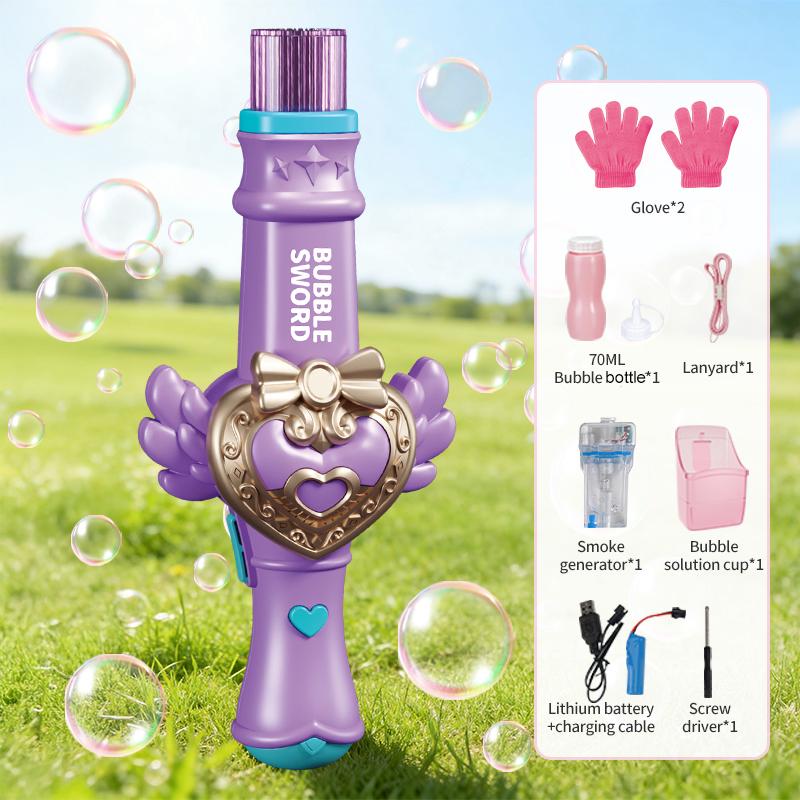 Cute Animal Smoke Bubble Machine Colorful Lighting Bubble Blowing Machine Elastic Bubble Fog Magic Wand Summer Party Ourdoor Toy