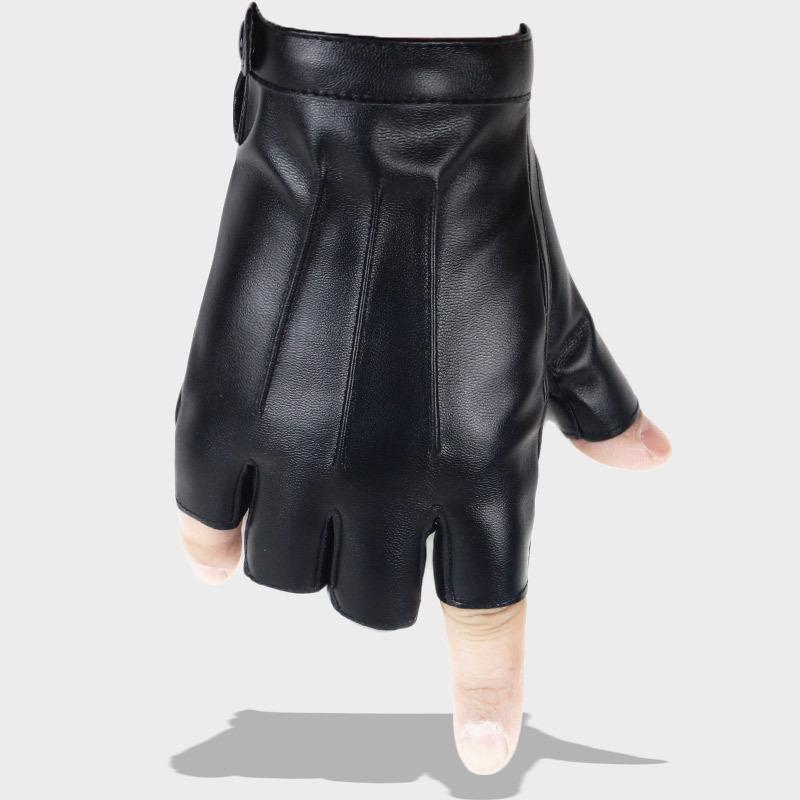 

Внешнеторговые кожаные перчатки без пальцев для езды на открытом воздухе из ПУ кожи мужские всесезонные для вождения уличных танцев танцев в ночном клубе для защиты от кожи на открытом воздухе XL is suitable for boys