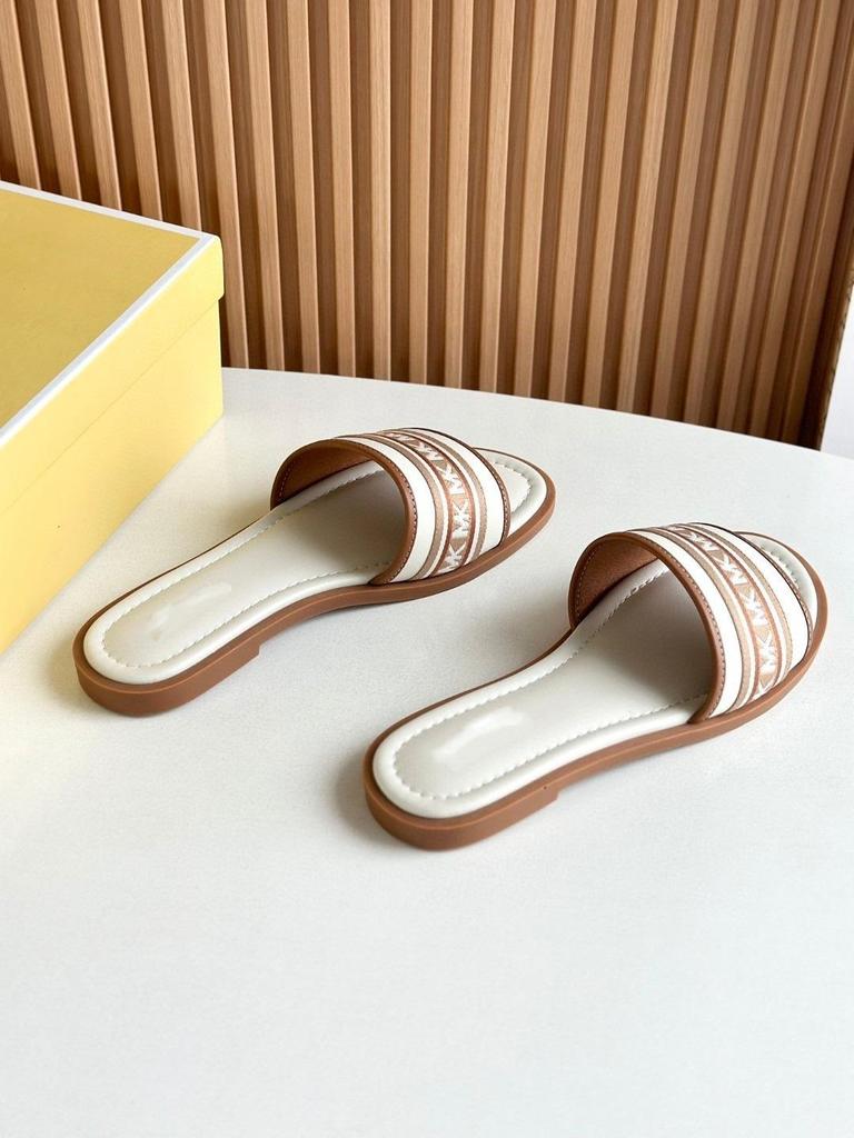 Pantoufles d'été 2025 pour femmes, à semelle en bois et bout ouvert, avec broderie de lettres – Sandales plates mode