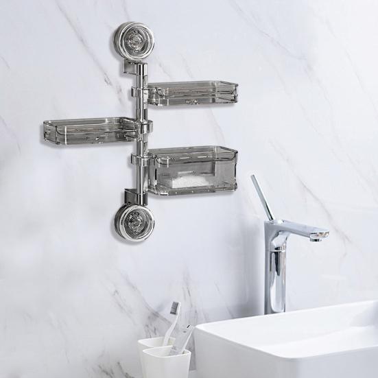 Suction Cup Storage Holder Soap Box Strong Load-bearing Multi-layer Design