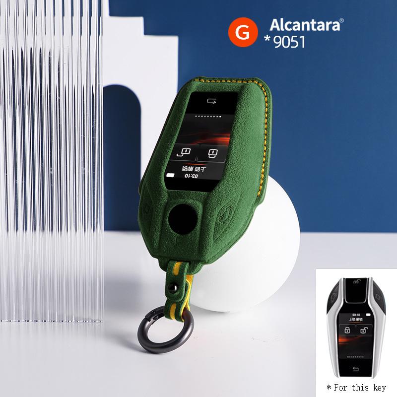 Alcantara For Bmw 1 3 5 7 Series X1 X3 X5 X6 X7 F30 G20 F34 F31 G30 G01 F15 G05 I3 Car Key Case Remote Suede Keychain Cover