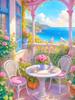 5DDIY Diamant Malerei Balkon Landschaft Blume Hause Dekoration Stickerei Mosaik Meer Garten Landschaft Wand Aufkleber