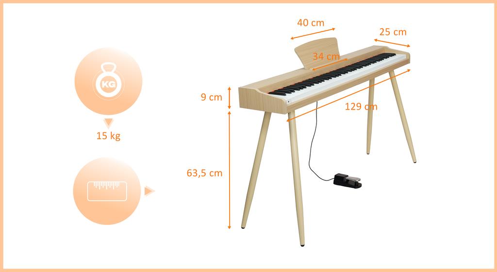 MusicMate MM-P20-BG PrestigeNote BEIGE Digital Piano