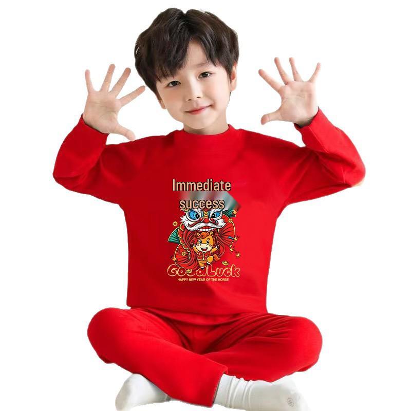 Warmer Thermo-Plüsch-Set für Kinder: Gemütlicher Herbst-/Winter-Basislayer für Jungen & Mädchen