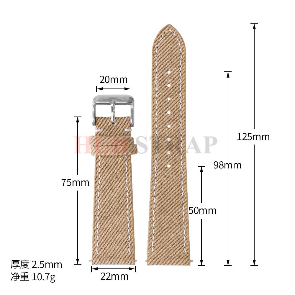 Nylon Leather Watch Band 18mm20mm 22mm Black Gray Brown Canvas Universal Soft Watchband Business for Men Women Watch Accessories