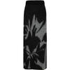Annacoco Retro Camellia Jacquard Knit Long Skirt
