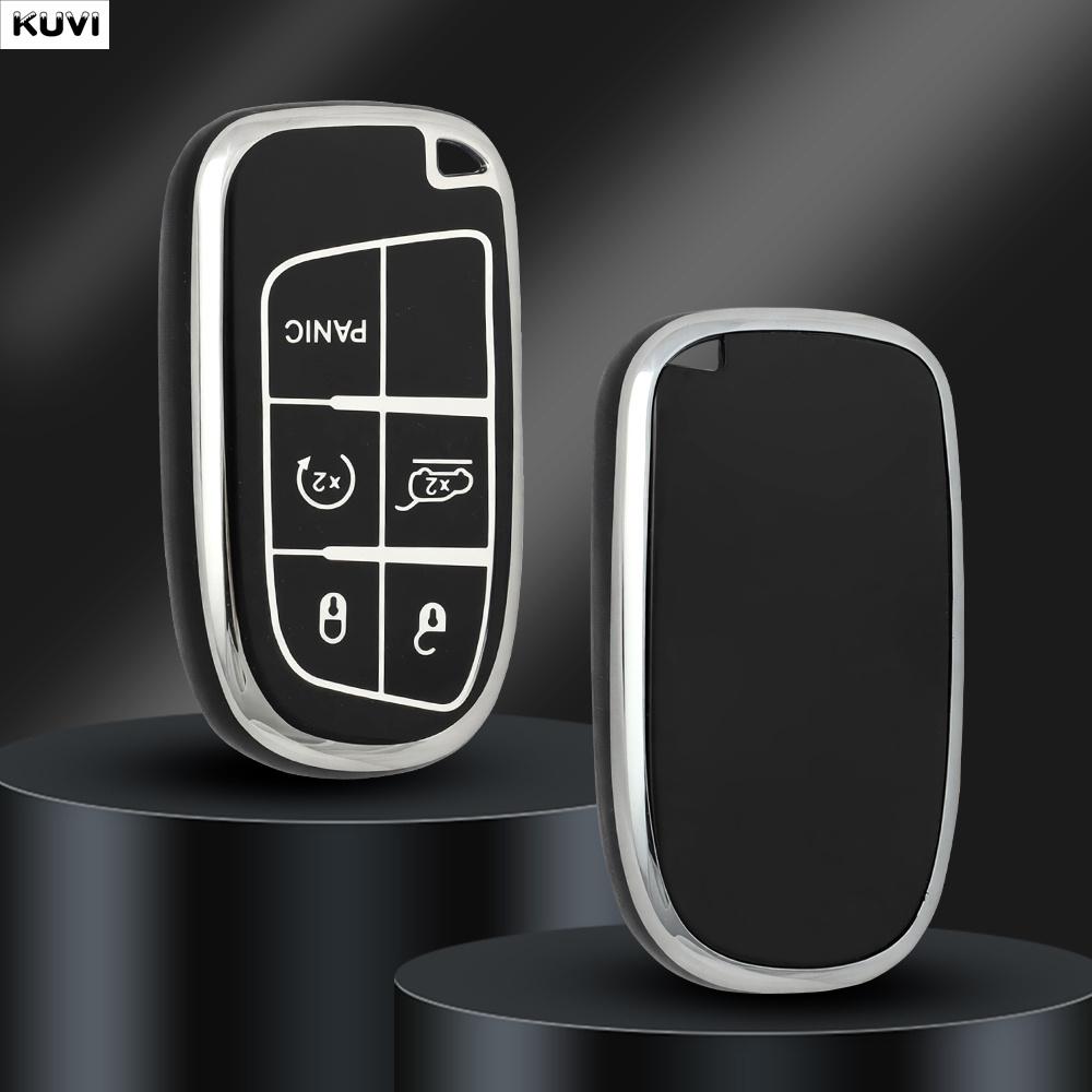 S/Lot 5 Buttons Tpu Car Key Case Cover For Jeep Renegade Frand Cherokee Dodge Journey Charger Chrysler 200 300 300 Shell Fob