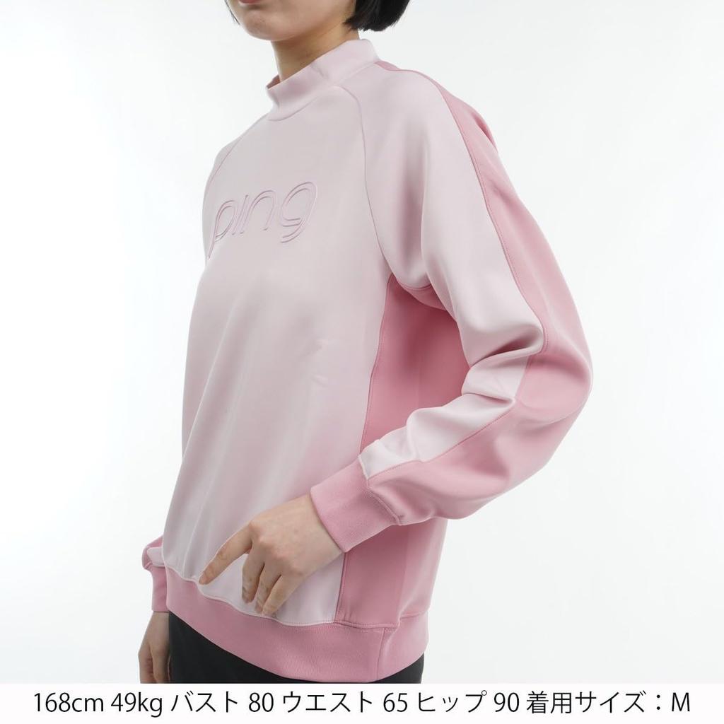 Ping Apparel Women's Long Sleeve High Neck Shirt (Cardboard Knit, UV Protection) / Golf / 622-4162202 090_Pink L