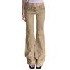 Retro Khaki Low-Waist Micro-Flare Jeans - 2025 Summer Collection