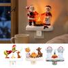 Warme Funkelnde Weihnachtsdeko Nachtlicht, Weihnachtsmann Oma Lagerfeuer Harz LED Lampe Raumakzente für Schlafzimmer, Stecker-in Festliche Umgebungsbeleuchtung Zuhause