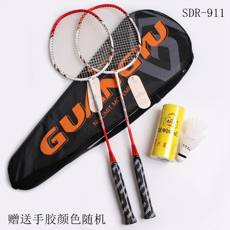 Badminton Rackets Set 2Pcs Lightweight Carbon Fiber Beginners Adults Training