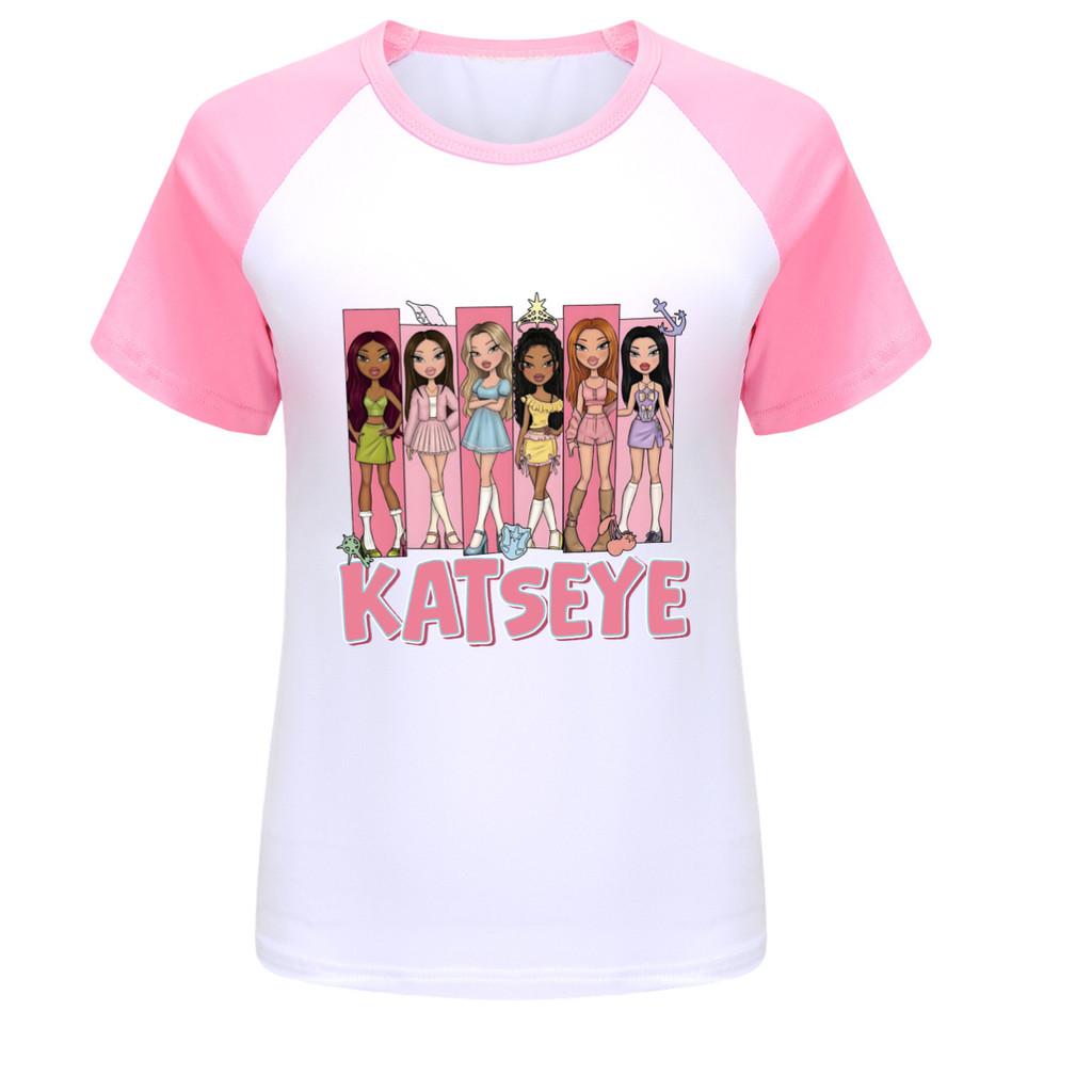 5349 Kids Girls KATSEYE Print Cotton Short Sleeves T-Shirt