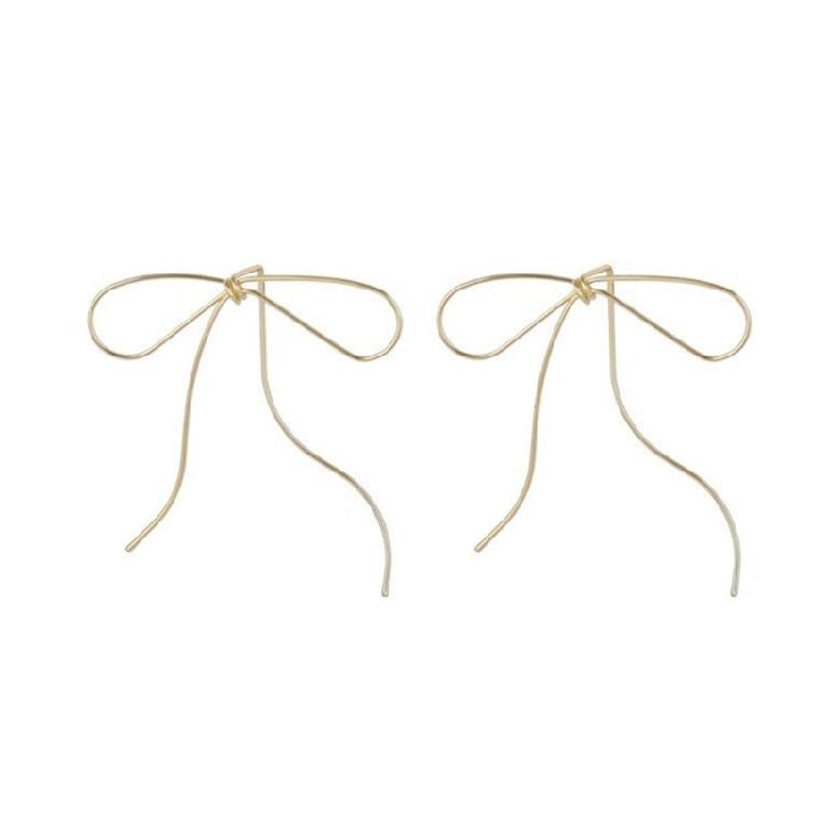 Exaggerated Line Bowknot Earrings for Women Harajuku Long Tassels Drop Earrings