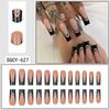 Chic Black French Water Pipe False Nails Set - 24 Pieces Spicy Girl Style