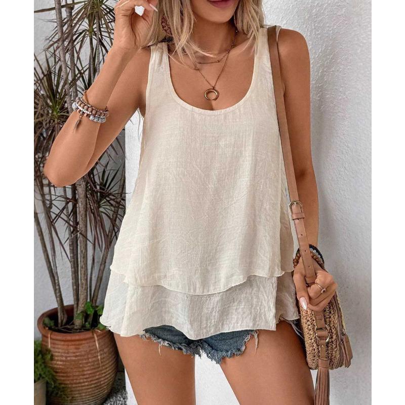 

Женская футболка-футляр без рукавов с двухслойным принтом Cake Swing Tail 2XL абрикосовый