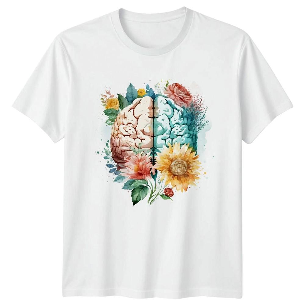 Unisextal Health Floral Brain Unisexs TShirt Awareness Gift For Her S