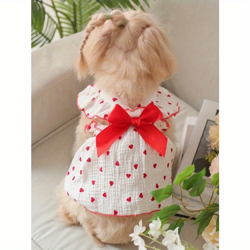 Valentinstag 1 Stück Herzmuster Schleifdekor Haustierkleid für Hund für Sommer