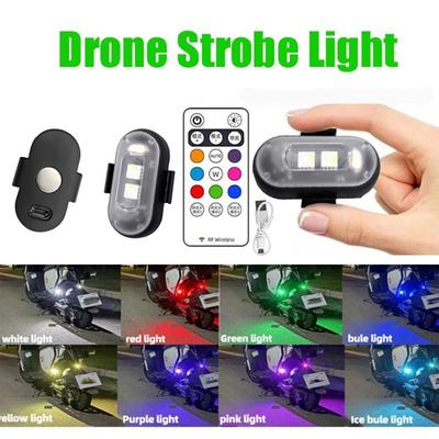 LED Strobe Drone Light with Remote Control Multiple Modes Color Changing Anti-Collision Mini