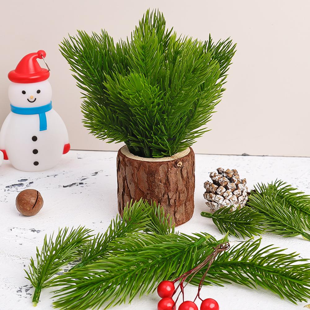 30/10Pcs Artificial Pine Branches Christmas Green Plants Pine Needles DIY Xmas Tree Garland Home Navidad Party Decoration Flower