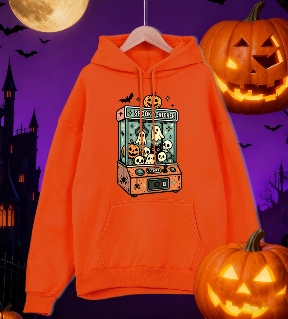 Halloween Themed Doll Machine Print Mens Hoodies Comfortable Pocket Hoodie Fleece Autumn Clothing Casual All-Match Streetwear