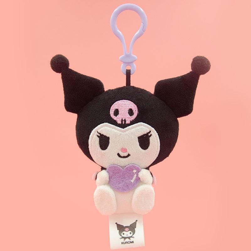 Sanrio Kuromi Heart Plush Pendant - Children's Bag Charm Gift