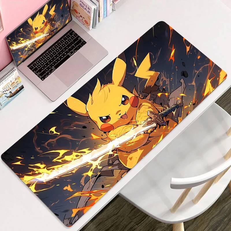 Large Keyboard Table Mat Anti slip PC Gamer Gaming Mousepad Kawaii Pikachues Anime Laptop Pads Rubber Carpet XL Extended Deskmat
