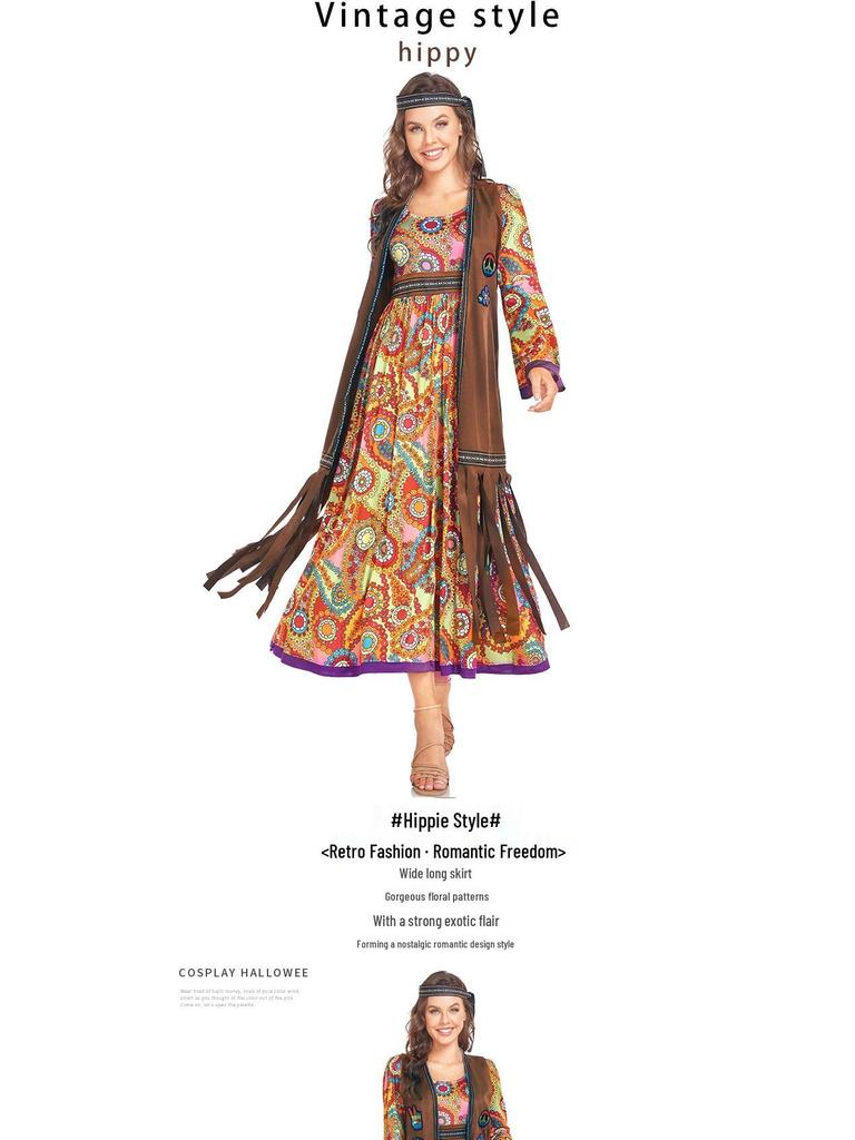 Retro 60s-70s Disco Halloween Carnival Costume for Women