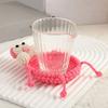 Handmade Crochet Animal Coaster Duck Coaster Decorative Heat-Resistant Knitting Mouse Drink Coffee Cup