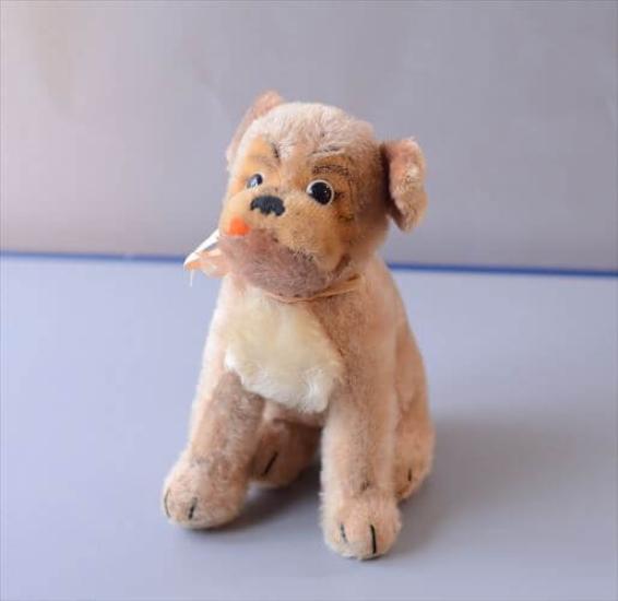 Steiff Sitting Dog Mopsy Plush Steiff Doll Antique 1960s-1977 German-made Toy, Figure, Vintage_ig4884