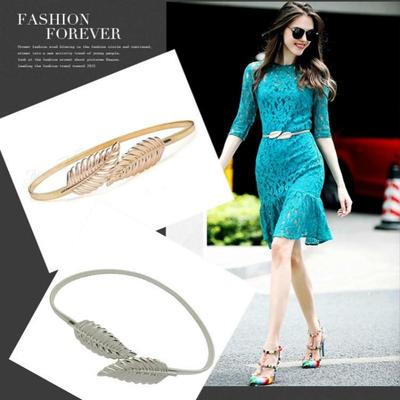 New Fashion Ladies Elastic Chain Waist Chain Decorative Tree Leaf Buckle Women's Belt Wholesale