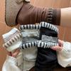 Women's Autumn and Winter Trend Pure Cotton Color Double Stitching Striped Tube Stack Socks
