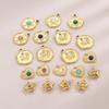 CARLIDANA Bohemian DIY Stainless Steel Pendant Heart Star Natural Stone Oil Dripping Zircon for Fashion Pendants Round Charms