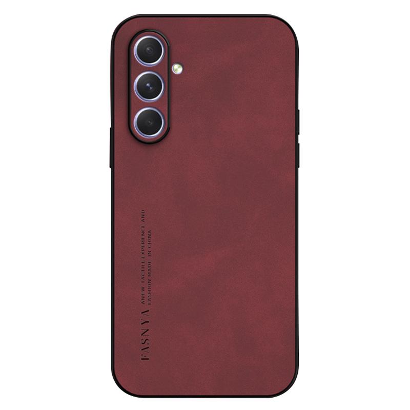 

For Samsung Galaxy S24 Slim Case Anti-Drop PU+TPU Phone Cover Wine Red