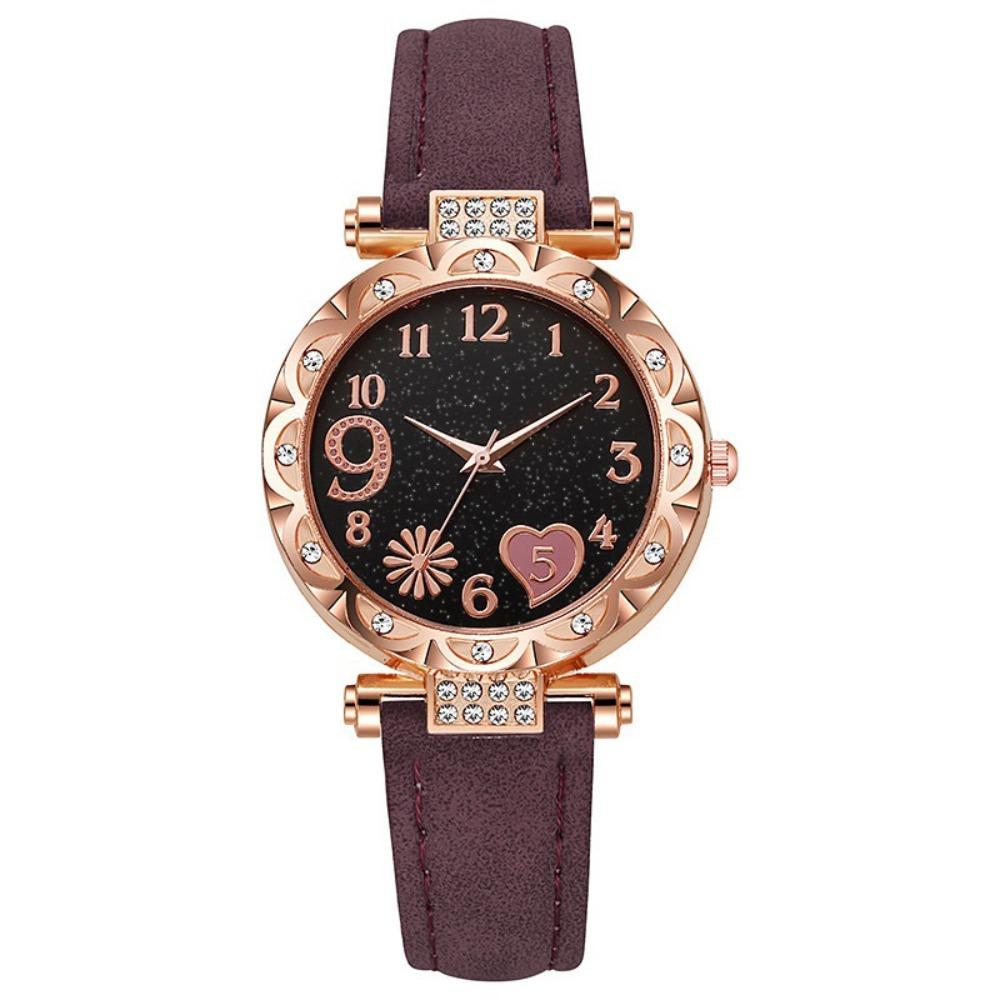 Light Luxury Leather Band Women's Watch Rhinestone Fresh Design Quartz Watch Ladies Watch Daily Wear