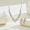 Vintage Necklace Set Women'S Jewelry Bridal Wedding Jewelry Rhinestone Bracelets Earrings Necklace Two-Piece Set
