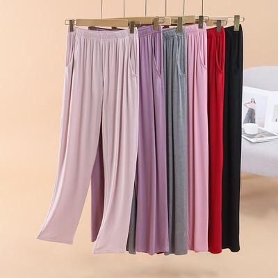 Pantaloni da pigiama da donna in modal ampio drappeggiato - Taglia grande, Seta ghiaccio sottile, Pantaloni casual primavera/estate