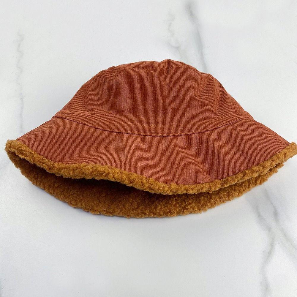 Warm Bucket Hat Corduroy Panama Hat Outdoor Sun Cap  Men Women